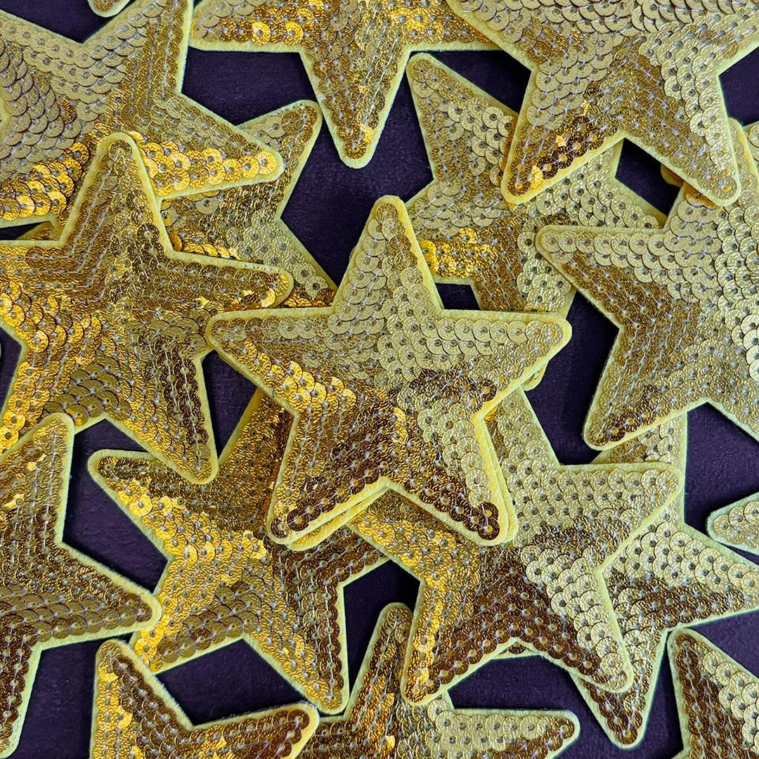 Glitter ster - Glittersterembleem carnavalsemblemen - 003-08